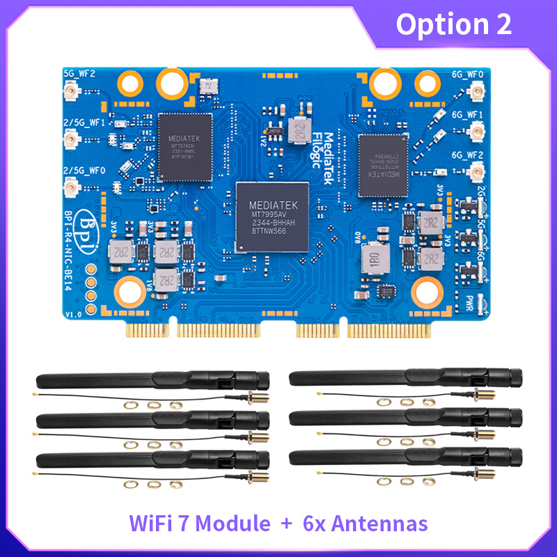 Bananapi Bpi R4 Wifi 7 - Moduł BPI-R4-NIC-BE14 WiFi 7 z opcjonalnymi