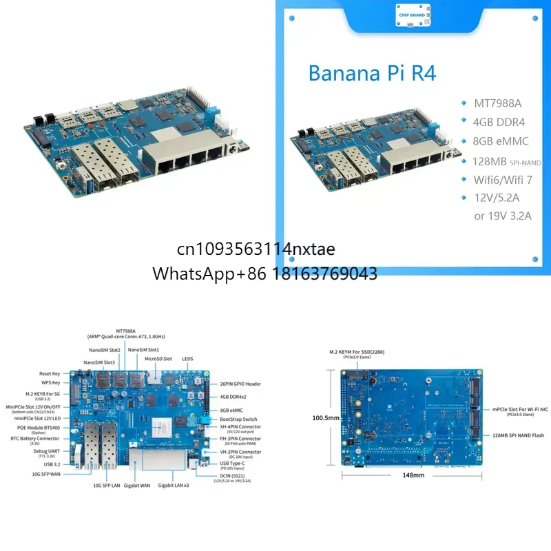 Bananapi Bpi R4 Wifi 7 - 2026 Gorący hit! Płytka Banana Pi